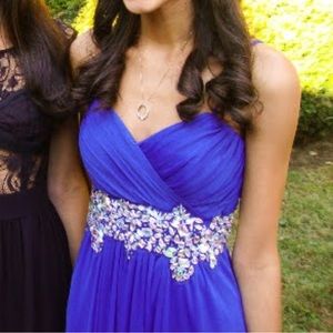 Blue Prom Chiffon Dress